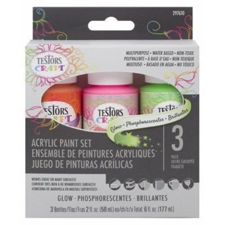 TESTORS Paint Set Acrylic 3 Color Glow 297610